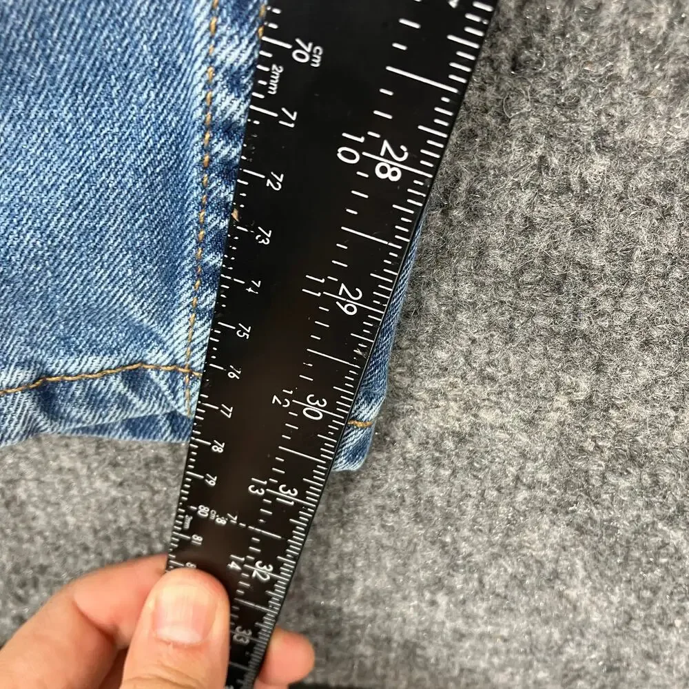Levi's 505 Jeans Mens 36x32 Blue‎ Straight Fit Stretch Distressed Workwear Worn
